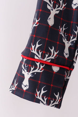 Navy deer print mom gown