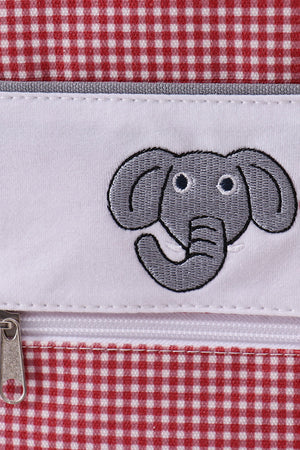 Red Alabama embroidery gingham backpack
