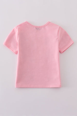 Pink star sequin mom&me top