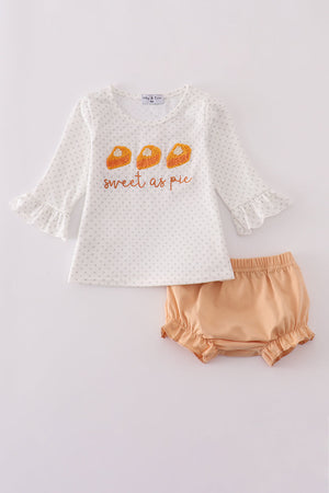 Sweet as pie french knot girl bloomers set