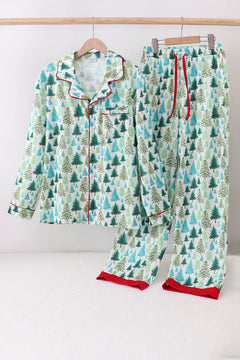 Green christmas tree print dad pajamas pants set