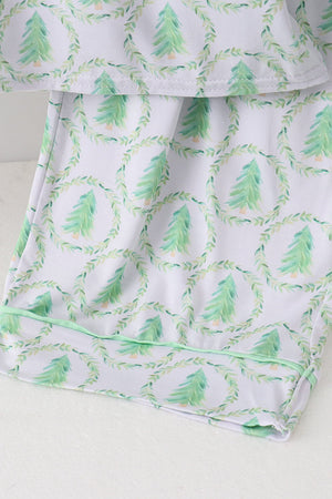 Green christmas tree bamboo dad pajama set