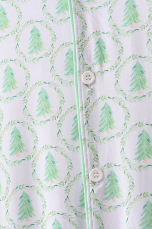 Green christmas tree bamboo dad pajama set