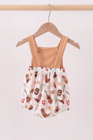Brown Western Embroidered Bubble