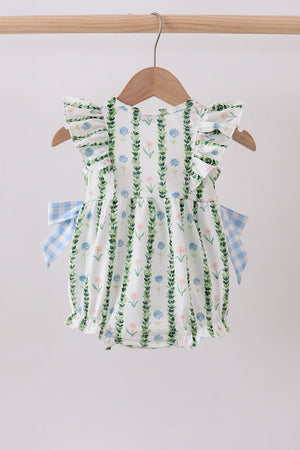 Green Floral Ruffle Bubble