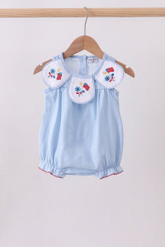 Blue jacquard embroidery bubble