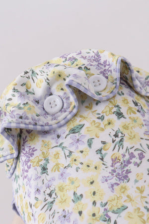 Golden meadow floral ruffle bow bonnet