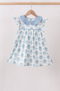Blue Retro Floral Dress