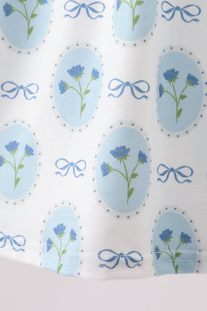 Blue Retro Floral Dress