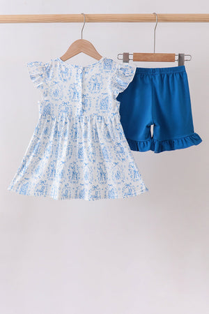Blue Castle Smocked Ruffle Set