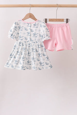 Pink Cowboy Ruffle Set