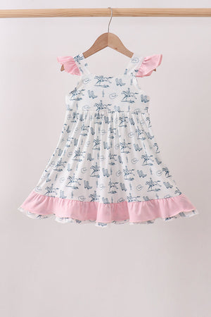 Pink Cowboy Ruffle Dress