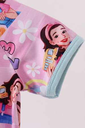 Pink Character Bamboo Romper