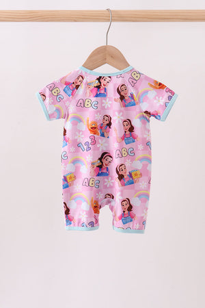 Pink Character Bamboo Romper