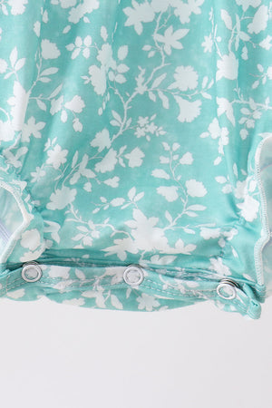 Sage Floral Smocked Bubble