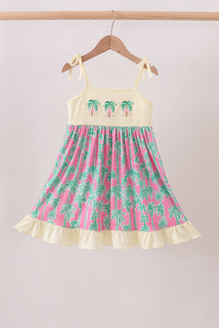 Palm Tree Embroidered Dress