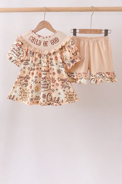 Child of God Smocked Ruffle Shorts Set