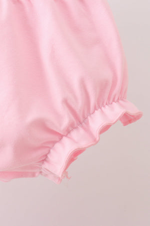 Pink Pencil ABC embroidery gingham bloomer set