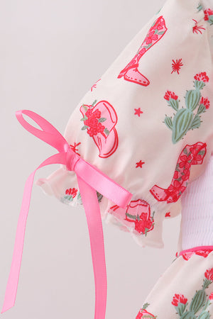 Pink Boots Smocked Dress