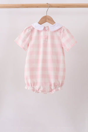 Pink gingham button bubble
