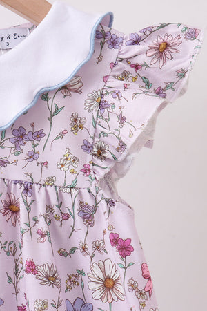 Purple Garden Ruffle Dress