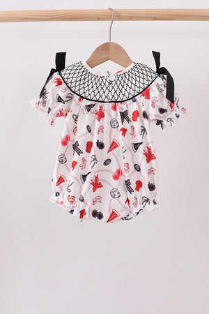 Black Georgia Smocked Bow Bubble