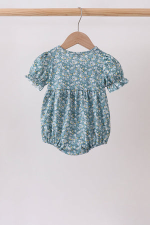 Teal Floral Lace Bow Bubble