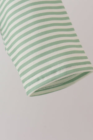 Teal Stripe Pocket top