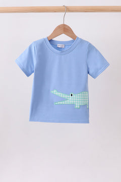 Blue Crocodile Applique Top
