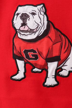 Red Georgia Applique Gingham Shorts Set