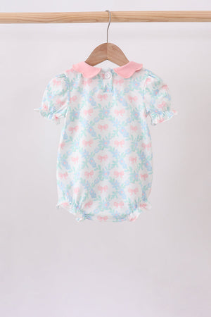 Pink Floral Bow Print Bubble
