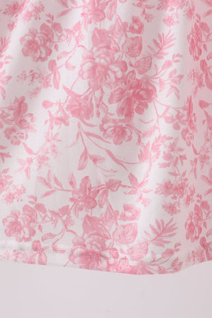 Pink Floral Smocked Dress