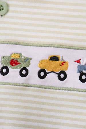 Monster truck embroidery stripe bubble
