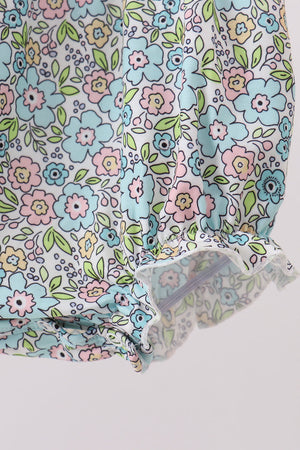 Mint Chicken Applique Ruffle Bubble