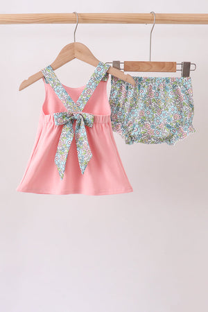 Pink Chicken Applique Bloomer Set