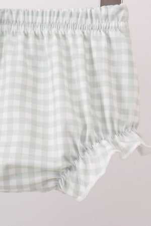 Green Sunflower Applique Ruffle Bloomer Set