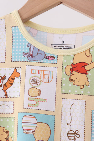 Yellow winnie the pooh bamboo pajama set