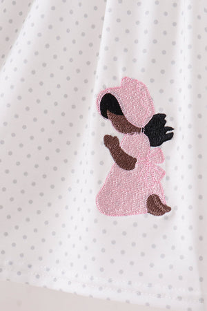 Pink Prayer Embroidery Dress