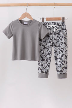 Grey Camouflage Jogger Set