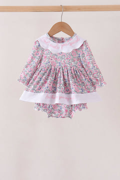 Pink Floral Embroidery Bubble