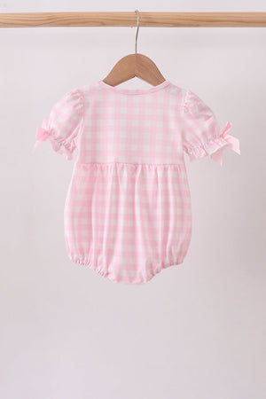 Pink Mallard Applique Gingham Bubble
