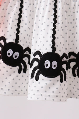 Black Spider Embroidery Ruffle Bloomer Set
