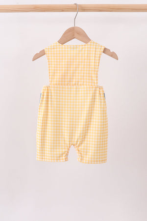 Mustard Pumpkin Embroidery Gingham Jon Jon