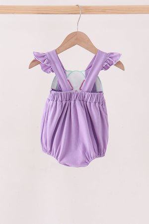 Purple Jack-O-Lantern Applique Ruffle Bubble