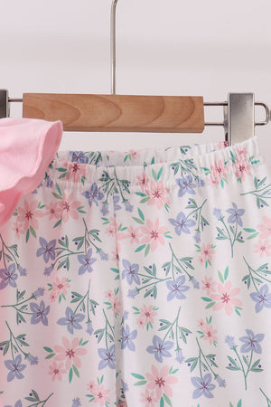 Pink Piggy Applique Ruffle Pants Set