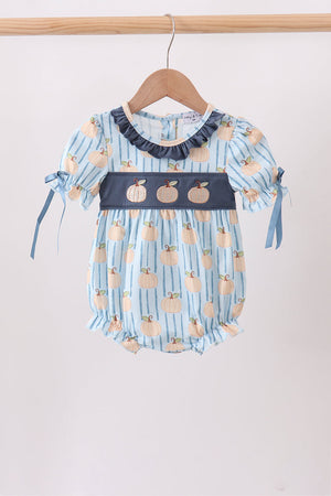 Blue Pumpkin Embroidery Ruffle Bubble
