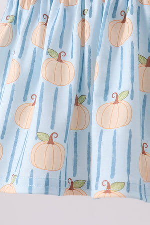 Gray Pumpkin Ruffle Shorts Set