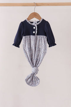 Navy Floral Gown
