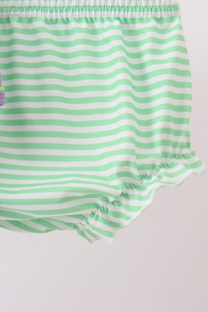 Purple witch applique stripe bloomer set