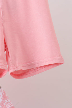 Pink Floral Bamboo Pants Set